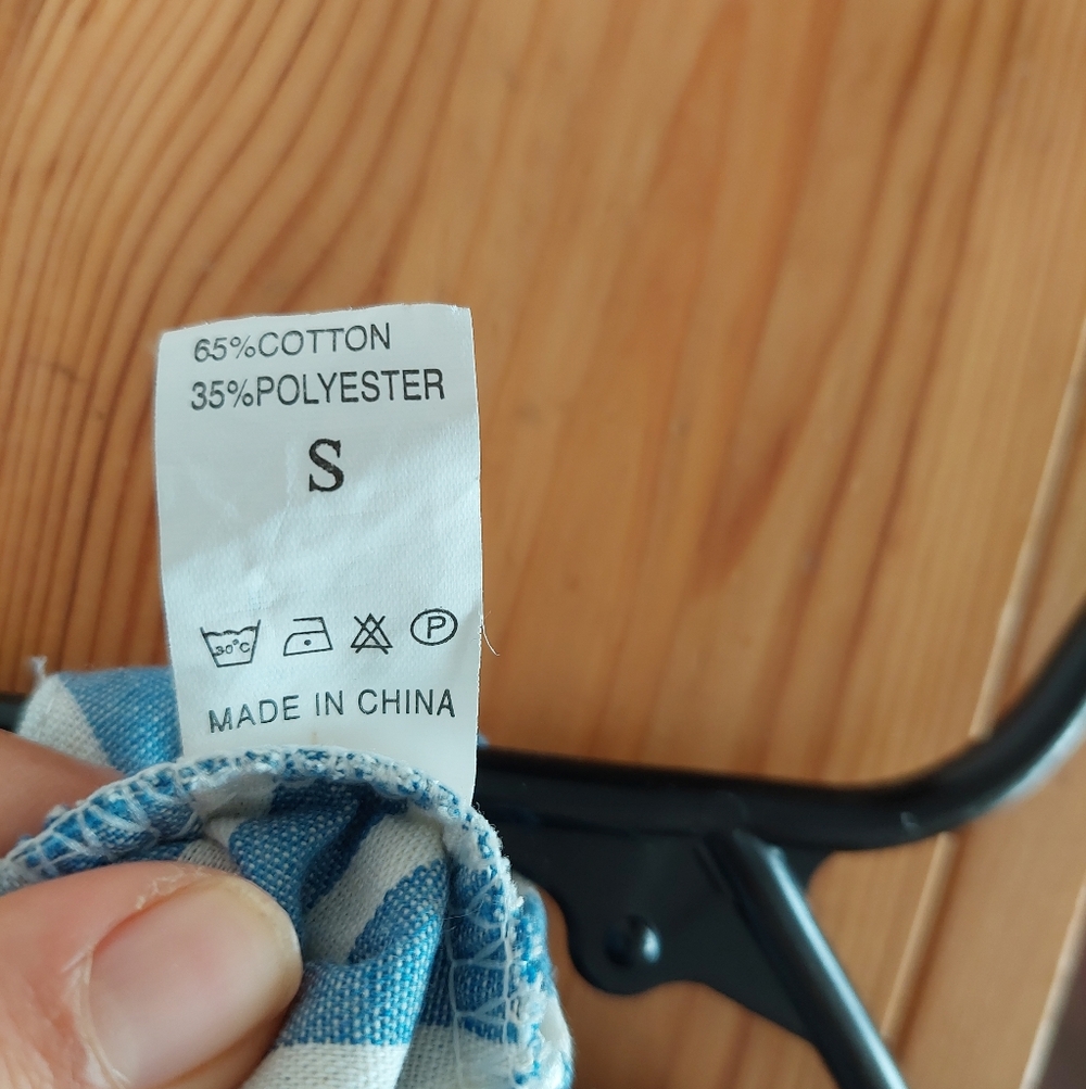 Striped Blue and White Romper- Size S